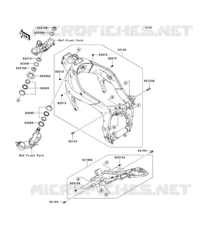 CH&Acirc;SSIS Kawasaki MOTOS 600 2008 NINJA ZX-6R  ZX600P8F