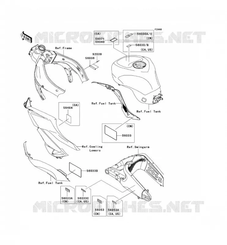 LABEL Kawasaki MOTOS 600 2009 NINJA ZX-6R  ZX600R9F