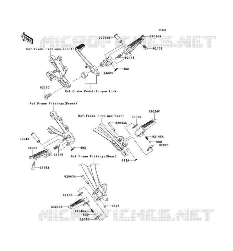 REPOSE PIED Kawasaki MOTOS 600 2009 NINJA ZX-6R  ZX600R9F