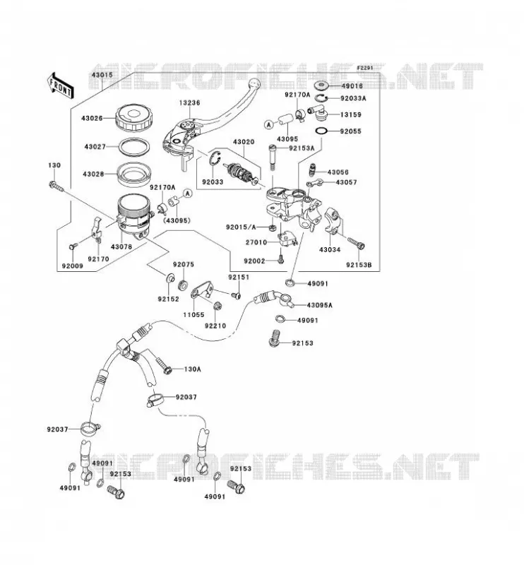 MAITRE CYLINDRE AV Kawasaki MOTOS 600 2009 NINJA ZX-6R  ZX600R9F