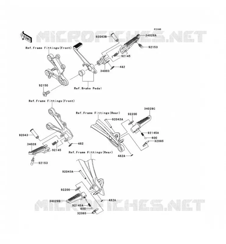 REPOSE PIED Kawasaki MOTOS 600 2009 NINJA ZX-6R  ZX600R9F