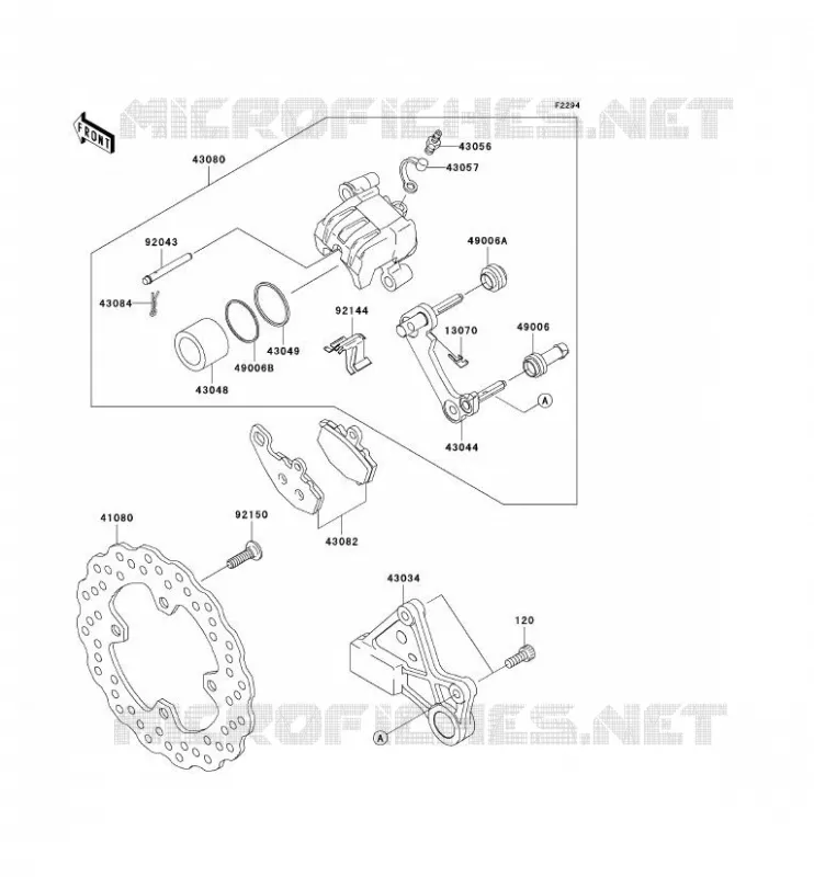 FREIN ARRIERE Kawasaki MOTOS 600 2010 NINJA ZX-6R  ZX600RAF