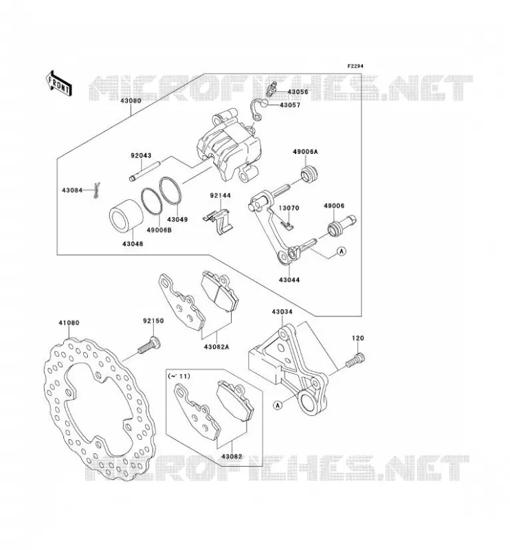 FREIN ARRIERE Kawasaki MOTOS 600 2010 NINJA ZX-6R  ZX600RAF