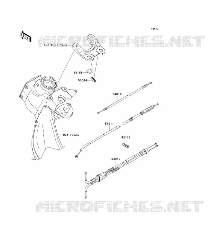 CABLES Kawasaki MOTOS 600 2011 NINJA ZX-6R  ZX600RBF