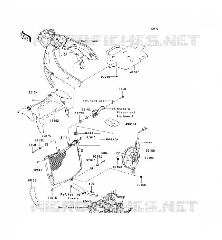 RADIATEUR Kawasaki MOTOS 600 2011 NINJA ZX-6R  ZX600RBF