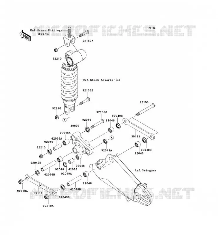 SUSPENSION ARRI&Egrave;RE Kawasaki MOTOS 600 2011 NINJA ZX-6R  ZX600RBF