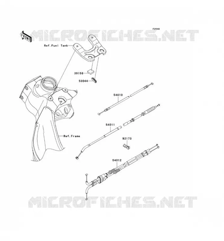CABLES Kawasaki MOTOS 600 2011 NINJA ZX-6R  ZX600RBF