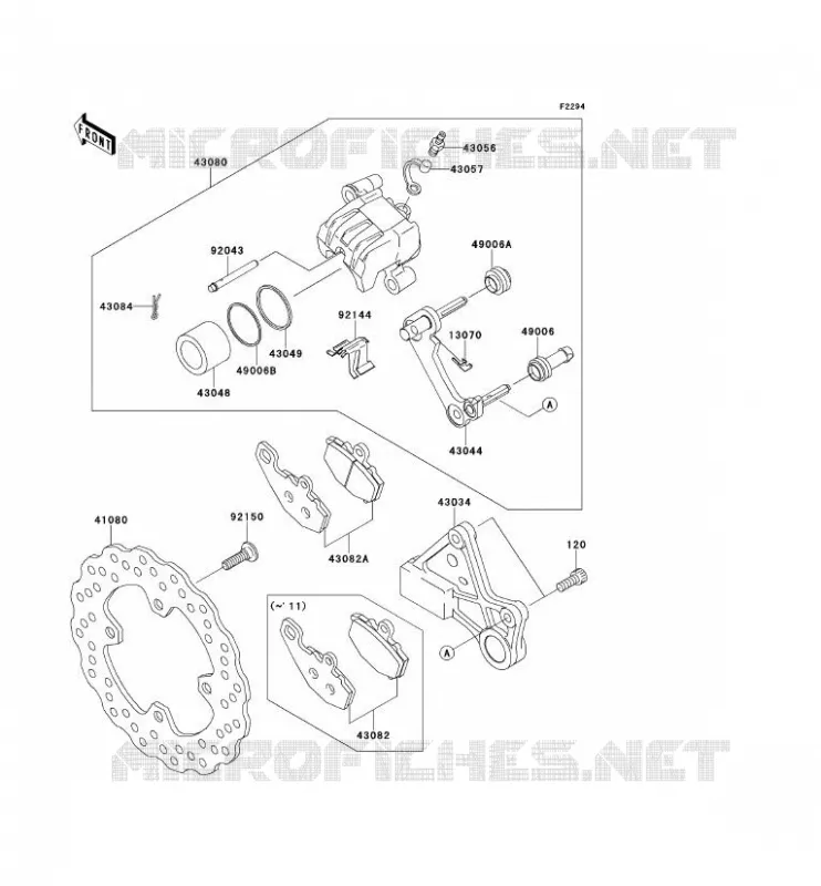 FREIN ARRIERE Kawasaki MOTOS 600 2011 NINJA ZX-6R  ZX600RBF
