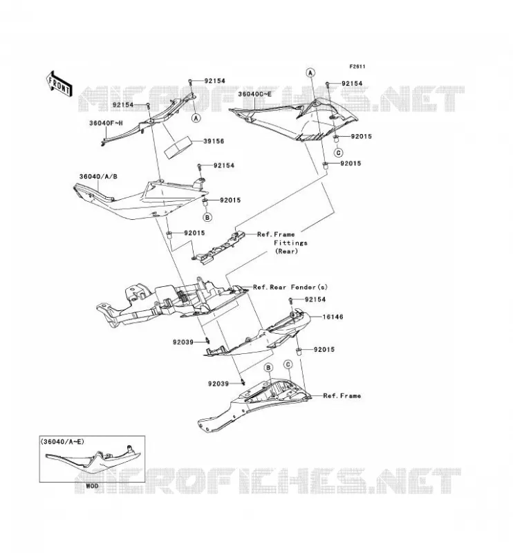 CACHE LAT&Eacute;RAL Kawasaki MOTOS 600 2012 NINJA ZX-6R  ZX600RCF