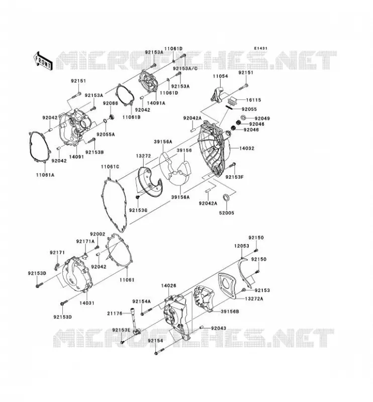 COUVERCLES MOTEUR Kawasaki MOTOS 600 2012 NINJA ZX-6R  ZX600RCF