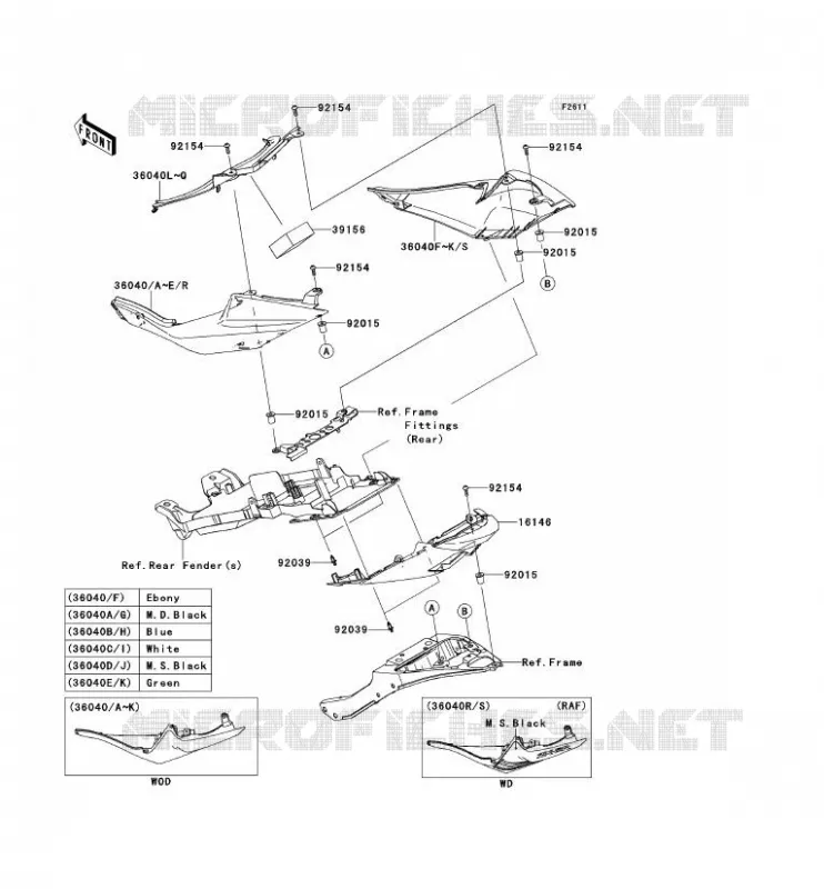 CACHE LAT&Eacute;RAL Kawasaki MOTOS 600 2012 NINJA ZX-6R  ZX600RCF