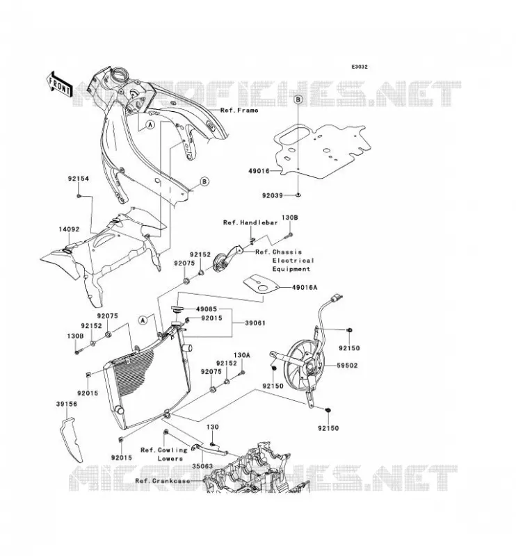RADIATEUR Kawasaki MOTOS 600 2012 NINJA ZX-6R  ZX600RCF