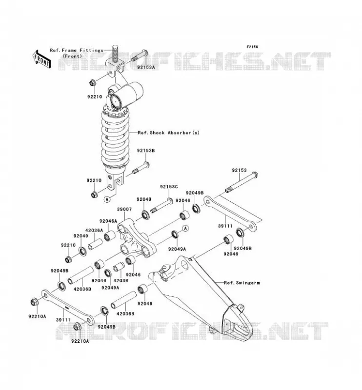 SUSPENSION Kawasaki MOTOS 600 2012 NINJA ZX-6R  ZX600RCF