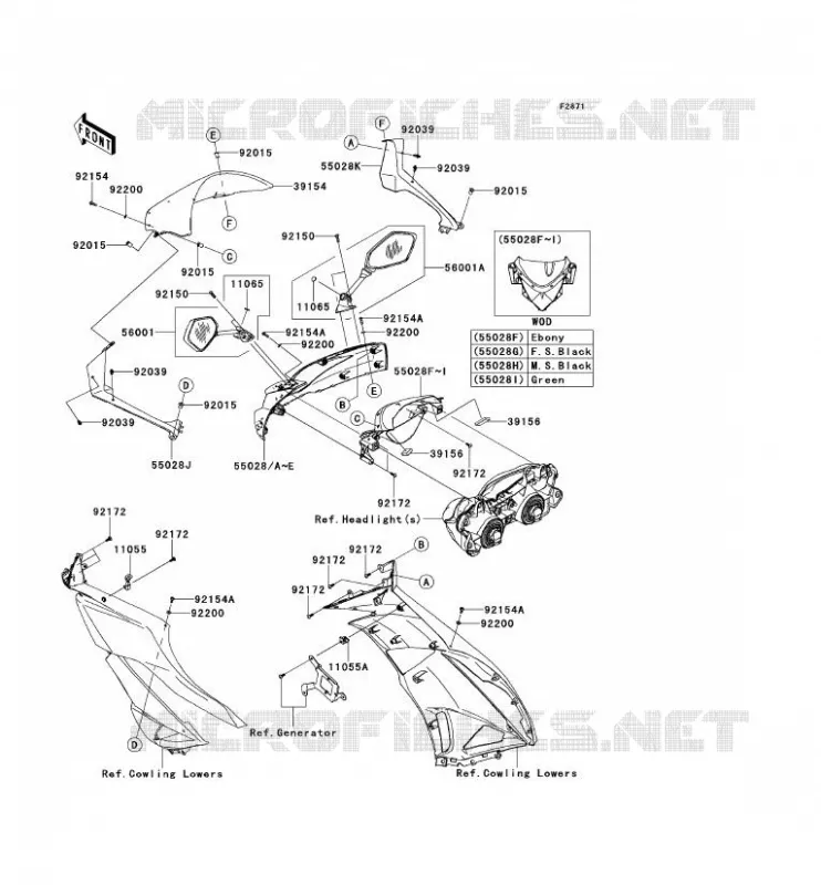 CARENAGE Kawasaki MOTOS 600 2013 NINJA ZX-6R  ZX600RDF