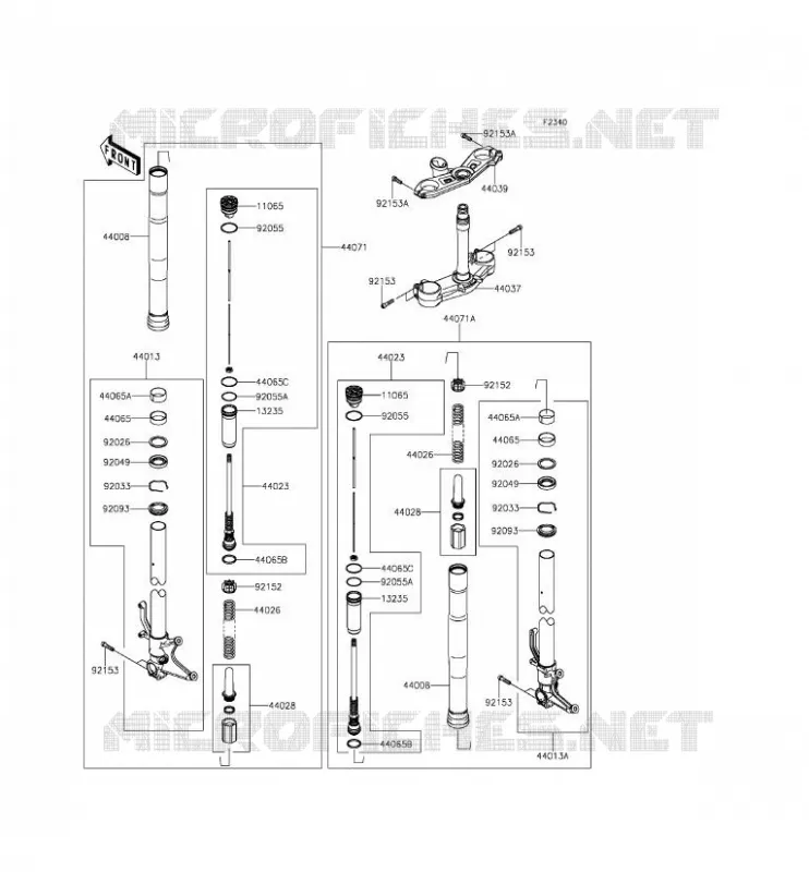 FOURCHE Kawasaki MOTOS 600 2014 NINJA ZX-6R  ZX600REF