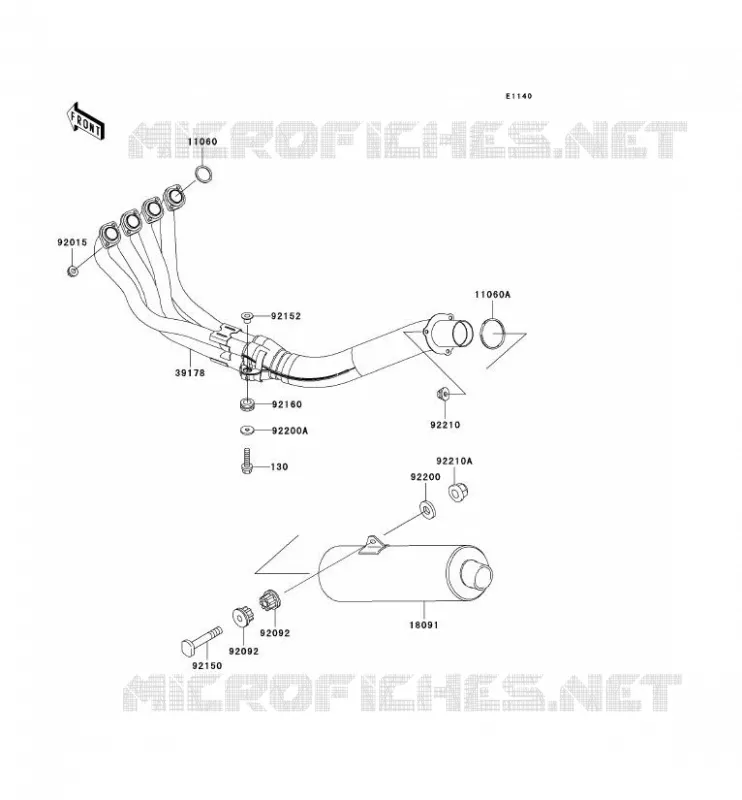 &Eacute;CHAPPEMENT Kawasaki MOTOS 636 2002 NINJA ZX-6R  ZX636-A1H