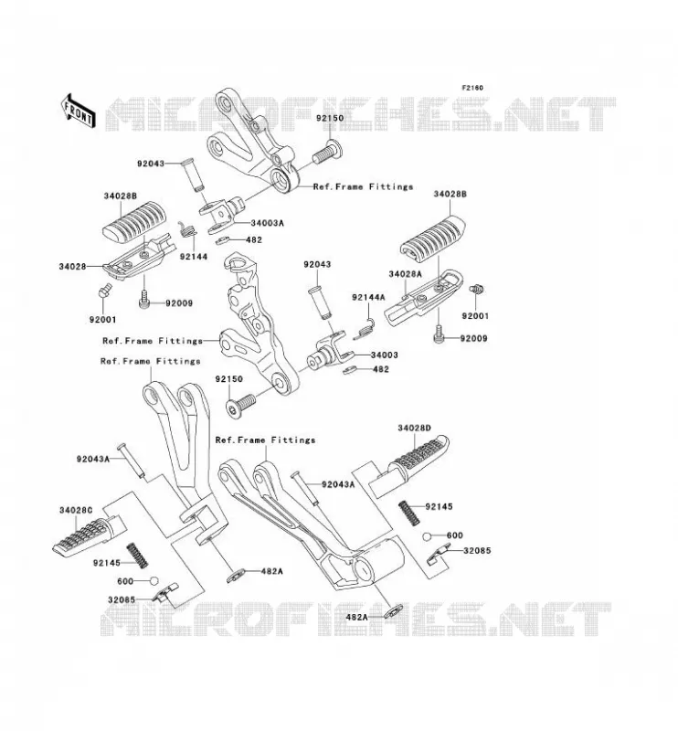 REPOSE PIED Kawasaki MOTOS 636 2002 NINJA ZX-6R  ZX636-A1H