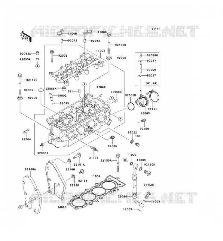 CULASSE Kawasaki MOTOS 636 2002 NINJA ZX-6R  ZX636-A1P