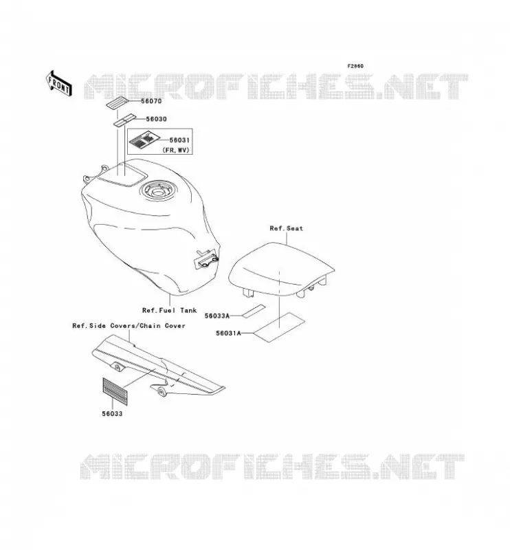 LABEL Kawasaki MOTOS 636 2002 NINJA ZX-6R  ZX636-A1P
