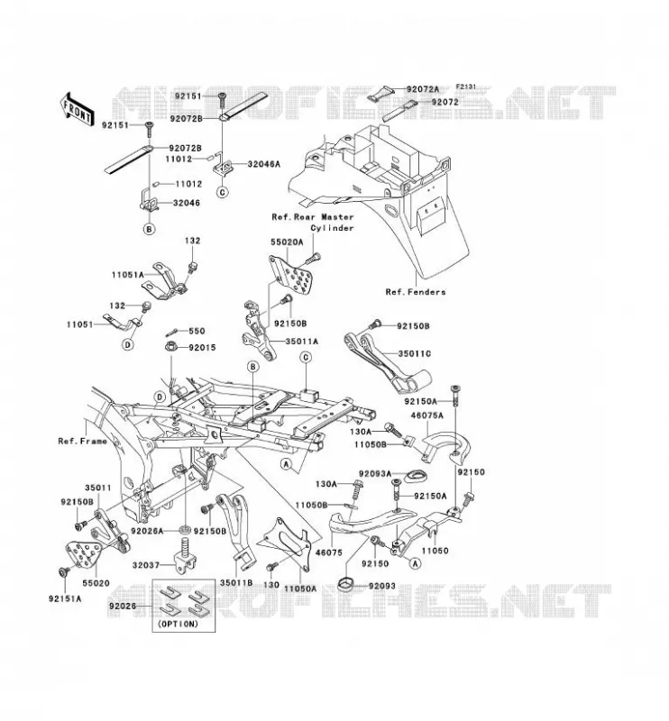 PIECE DE CADRE (COUVERTURE) Kawasaki MOTOS 636 2002 NINJA ZX-6R  ZX636-A1P