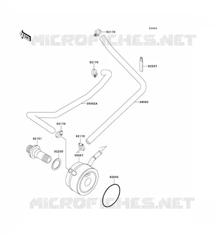 RADIATEUR D'HUILE Kawasaki MOTOS 636 2002 NINJA ZX-6R  ZX636-A1P