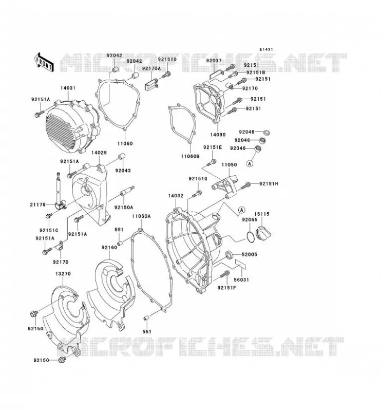 COUVERCLES MOTEUR Kawasaki MOTOS 636 2002 NINJA ZX-6R  ZX636-A1P