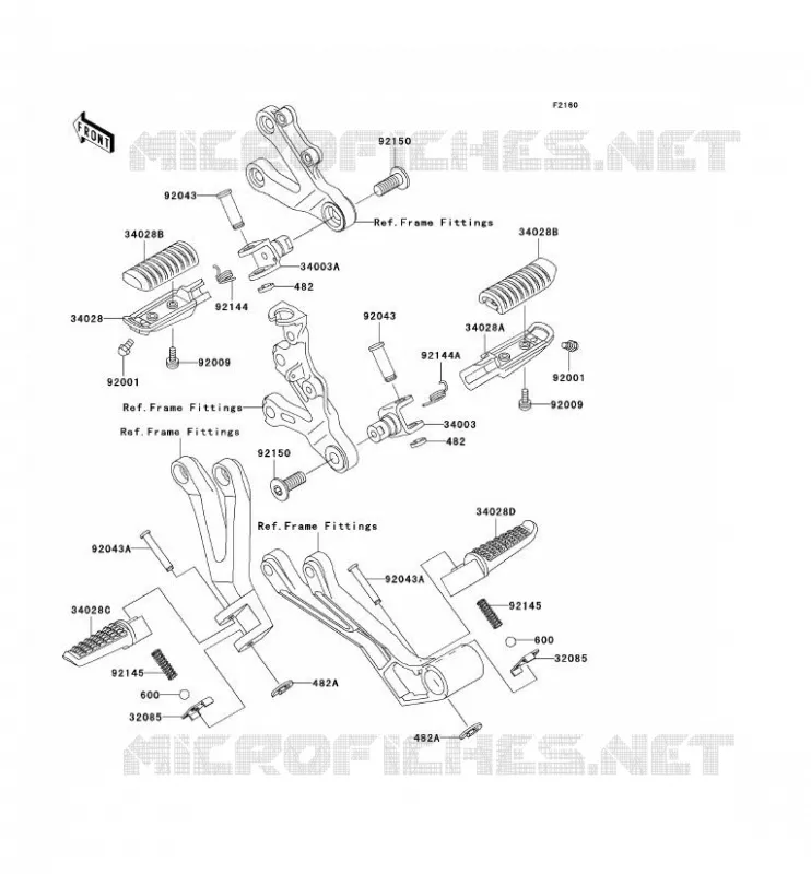 REPOSE PIED Kawasaki MOTOS 636 2002 NINJA ZX-6R  ZX636-A1P