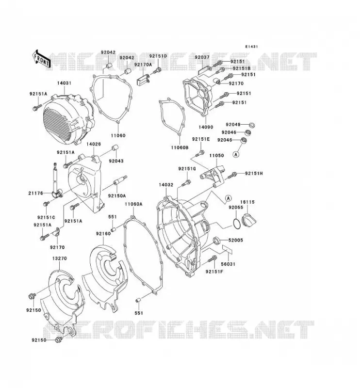 COUVERCLES MOTEUR Kawasaki MOTOS 636 2002 NINJA ZX-6R  ZX636-A1P