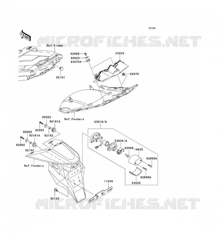 FEUX ARRI&Egrave;RE(S) Kawasaki MOTOS 636 2003 NINJA ZX-6R  ZX636-B1