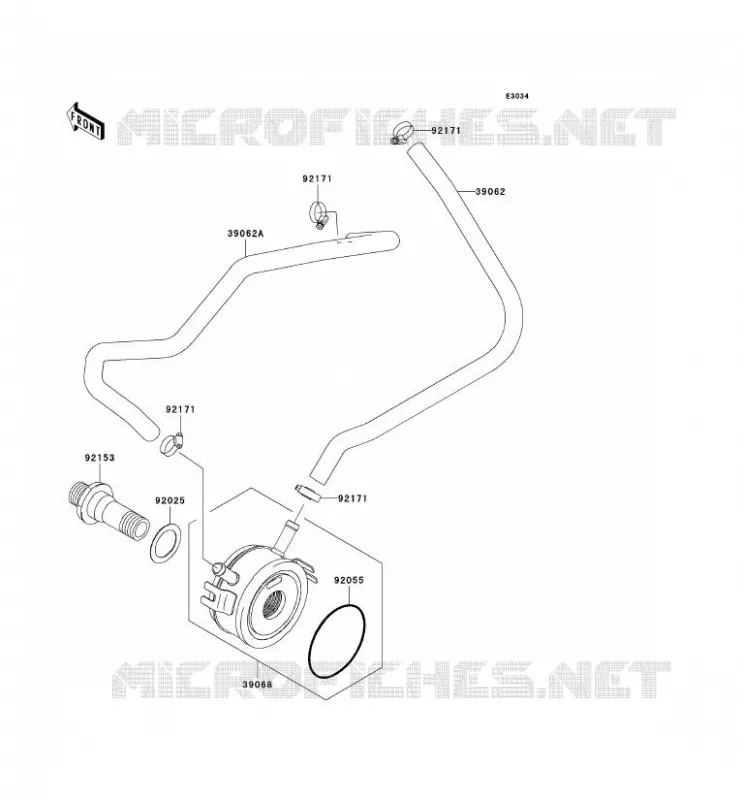 RADIATEUR D'HUILE Kawasaki MOTOS 636 2003 NINJA ZX-6R  ZX636-B1