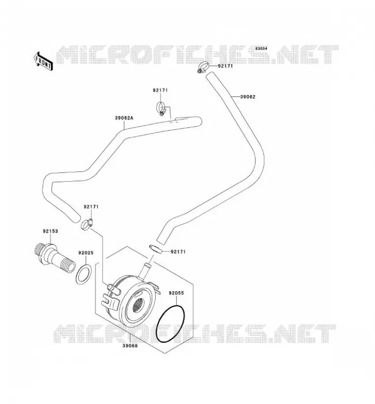 RADIATEUR D'HUILE Kawasaki MOTOS 636 2003 NINJA ZX-6R  ZX636-B1