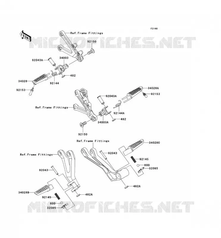 REPOSE PIED Kawasaki MOTOS 636 2003 NINJA ZX-6R  ZX636-B1