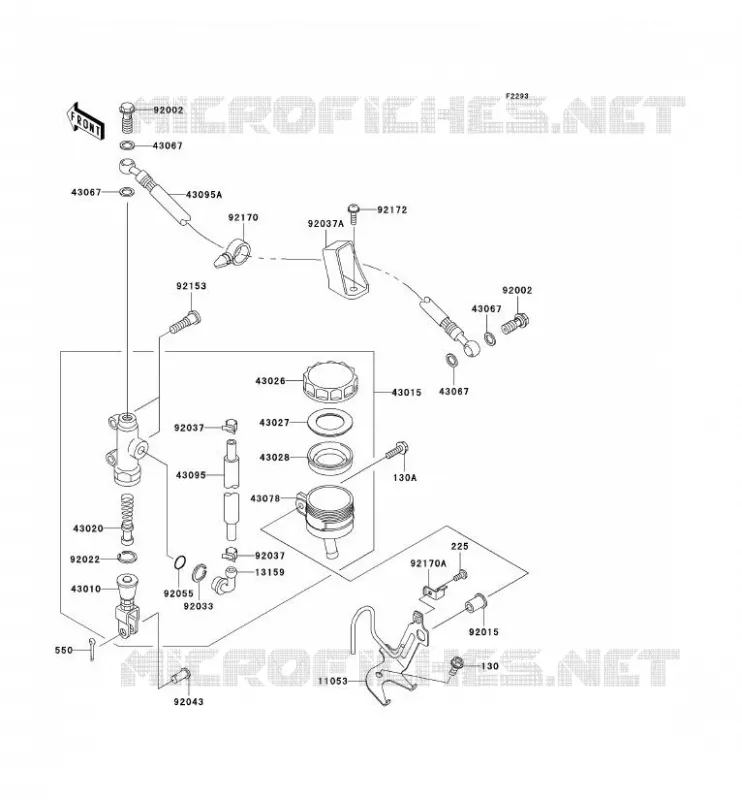 MAITRE CYLINDRE ARRI&Egrave;RE Kawasaki MOTOS 636 2003 NINJA ZX-6R  ZX636-B1