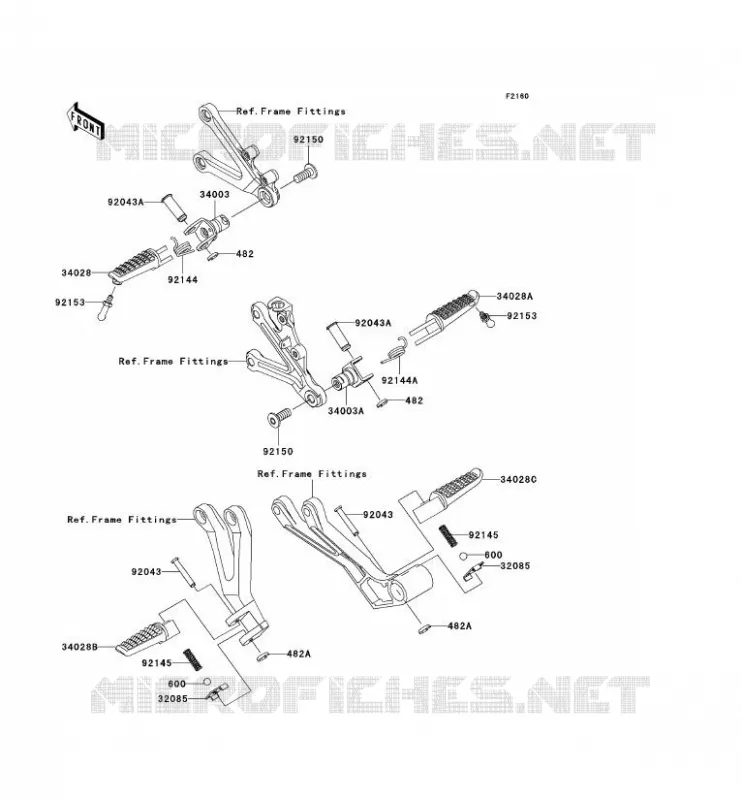 REPOSE PIED Kawasaki MOTOS 636 2003 NINJA ZX-6R  ZX636-B1