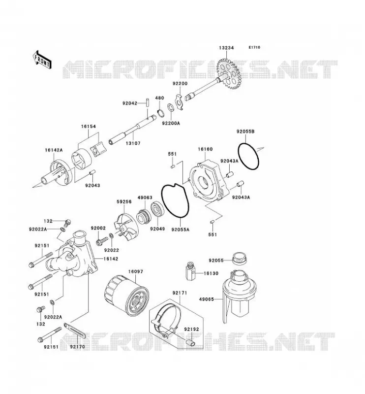 POMPE A HUILE/FILTRE &Agrave; HUILE Kawasaki MOTOS 636 2003 NINJA ZX-6R  ZX636-B1