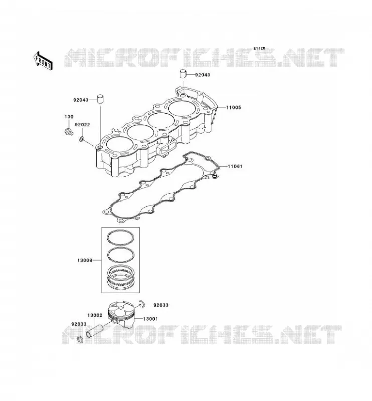 CYLINDRE/PISTON Kawasaki MOTOS 636 2003 NINJA ZX-6R  ZX636-B1H