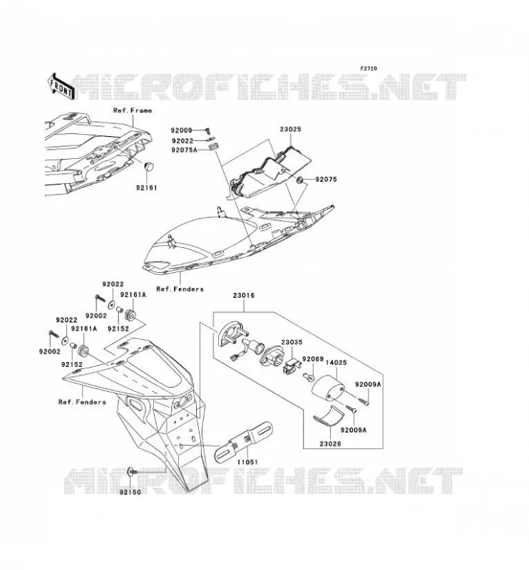 FEUX ARRI&Egrave;RE(S) Kawasaki MOTOS 636 2003 NINJA ZX-6R  ZX636-B1H
