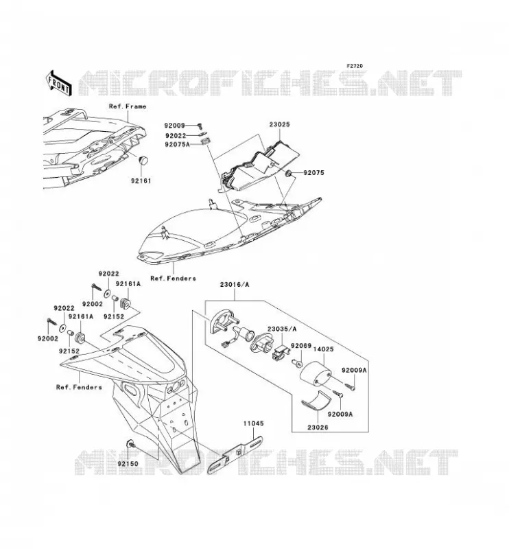 FEUX ARRI&Egrave;RE(S) Kawasaki MOTOS 636 2004 NINJA ZX-6R  ZX636-B2
