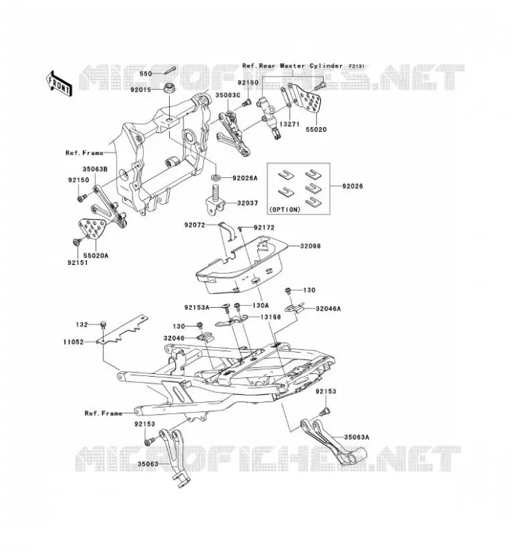 PIECE DE CADRE (COUVERTURE) Kawasaki MOTOS 636 2004 NINJA ZX-6R  ZX636-B2