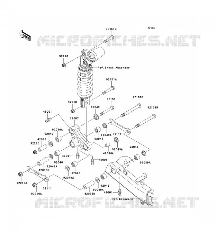 SUSPENSION ARRI&Egrave;RE Kawasaki MOTOS 636 2004 NINJA ZX-6R  ZX636-B2