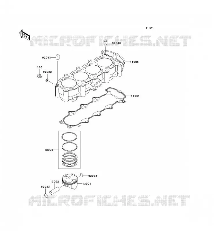 CYLINDRE/PISTON Kawasaki MOTOS 636 2004 NINJA ZX-6R  ZX636-B2
