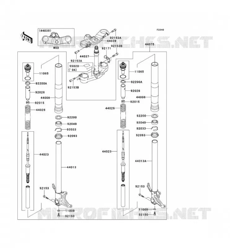 FOURCHE Kawasaki MOTOS 636 2004 NINJA ZX-6R  ZX636-B2