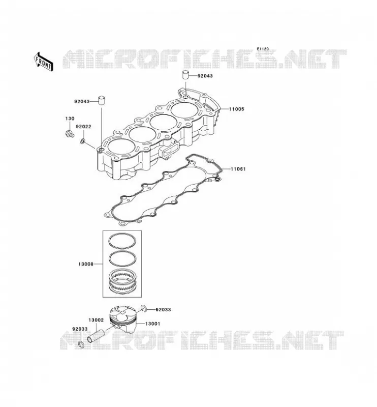 CYLINDRE/PISTON Kawasaki MOTOS 636 2004 NINJA ZX-6R  ZX636-B2