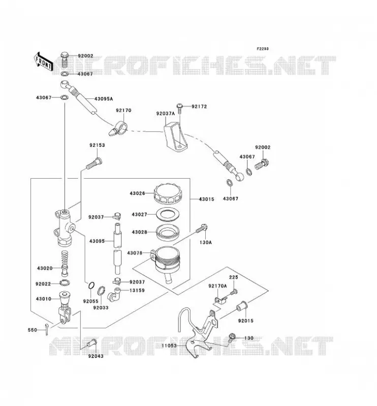MAITRE CYLINDRE ARRI&Egrave;RE Kawasaki MOTOS 636 2004 NINJA ZX-6R  ZX636-B2