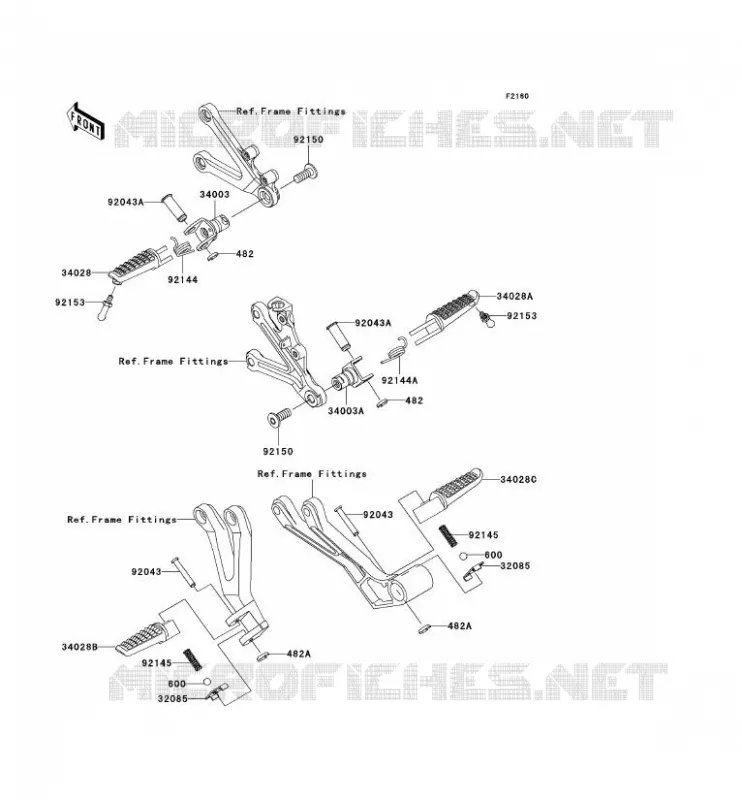REPOSE PIED Kawasaki MOTOS 636 2004 NINJA ZX-6R  ZX636-B2