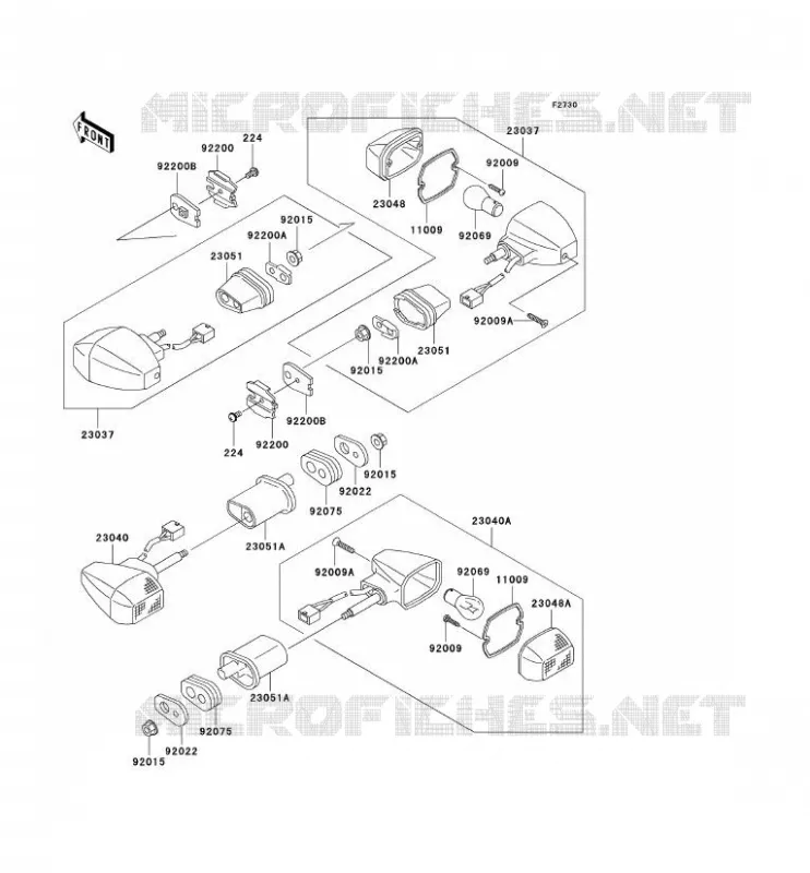 CLIGNOTANTS Kawasaki MOTOS 636 2004 NINJA ZX-6R  ZX636-B2