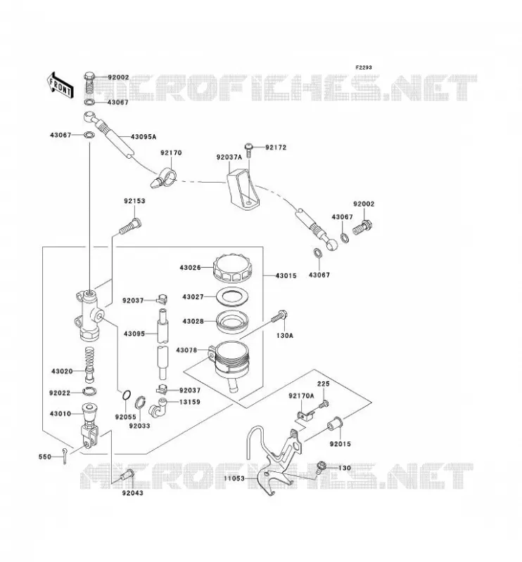 MAITRE CYLINDRE ARRI&Egrave;RE Kawasaki MOTOS 636 2004 NINJA ZX-6R  ZX636-B2