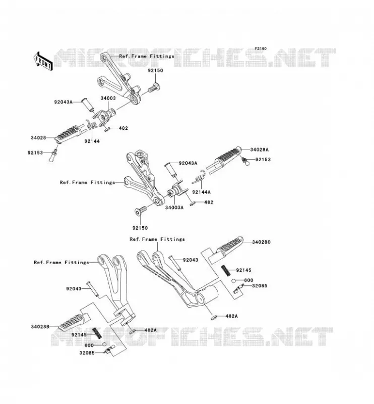 REPOSE PIED Kawasaki MOTOS 636 2004 NINJA ZX-6R  ZX636-B2