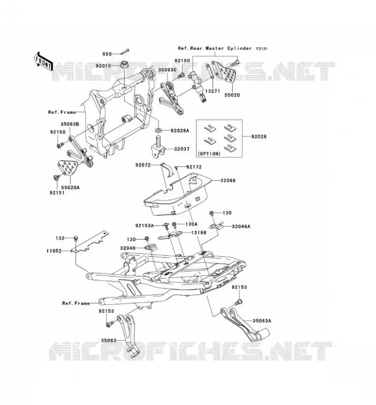 PIECE DE CADRE (COUVERTURE) Kawasaki MOTOS 636 2004 NINJA ZX-6R  ZX636-B2H