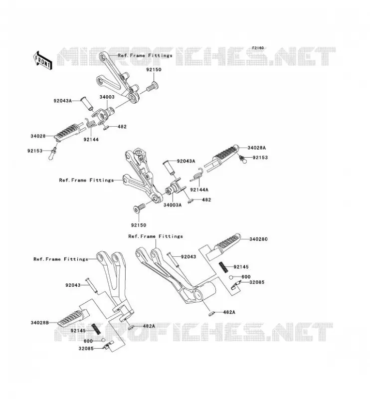 REPOSE PIED Kawasaki MOTOS 636 2004 NINJA ZX-6R  ZX636-B2H